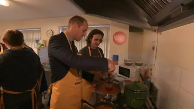 Prince William with some soup