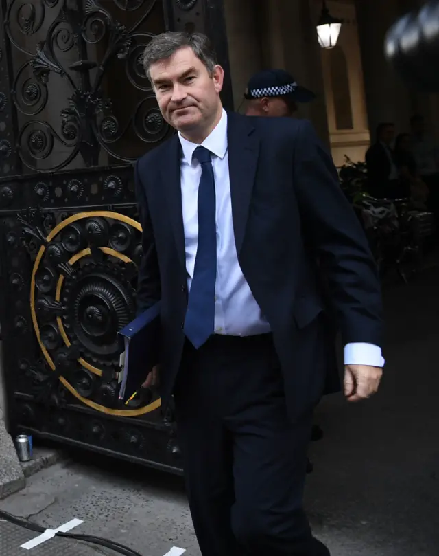 Justice Secretary David Gauke arrives for the meeting