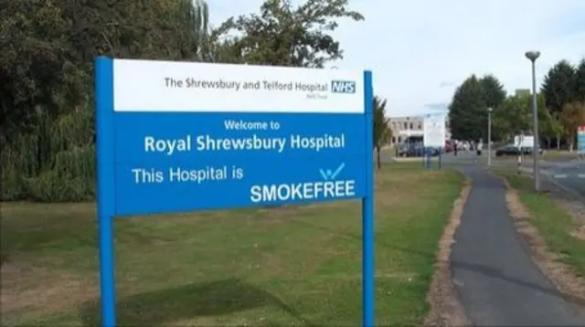 Royal Shrewsbury Hospital sign