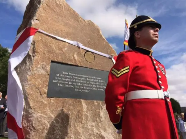 The granite stone was removed from the Jersey company memorial on the Somme