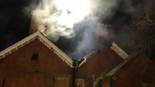 Blaze at a derelict building in Bolsover