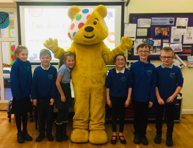 Pudsey with children