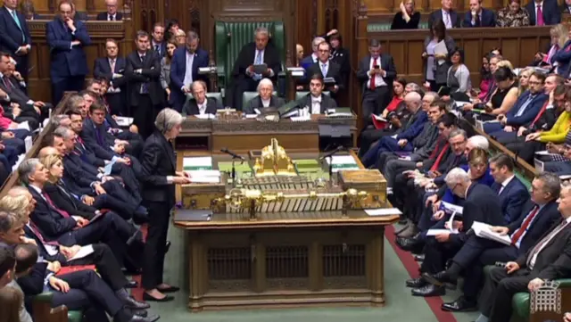 Theresa May speaking in the House of Commons