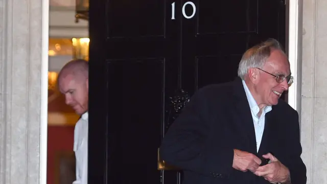 Peter Bone leaving Downing Street