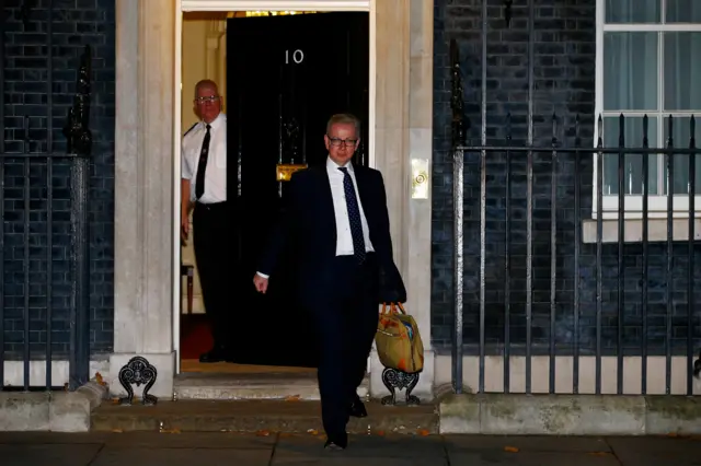 Gove leaving Downing Street on Wednesday evening