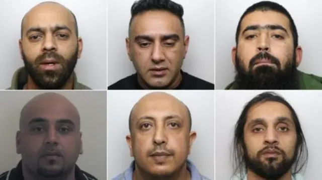 Clockwise from top left: Iqlak Yousaf, Nabeel Kurshid, Mohammed Imran Ali Akhtar, Tanweer Ali, Salah Ahmed El-Hakam and Asif Ali were found guilty after a trial