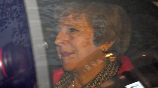 Theresa May being driven to LBC on 16 November 2018