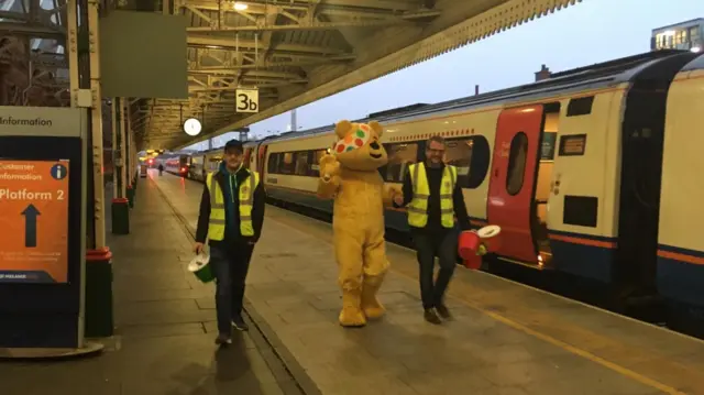 Pudsey on the platform