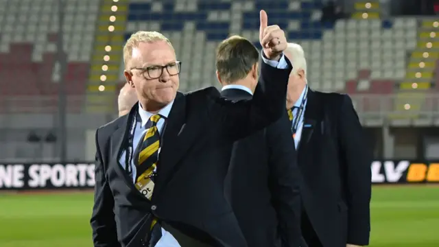 Scotland head coach Alex McLeish in Shkoder