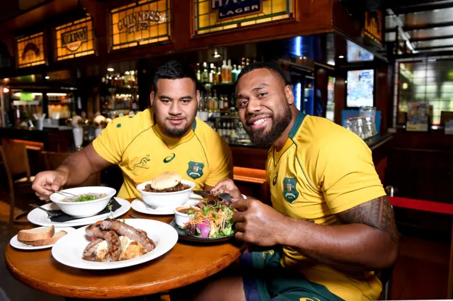 Australians eating food