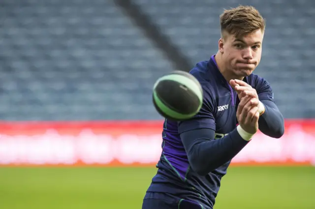 Huw Jones trains with Scotland on Friday