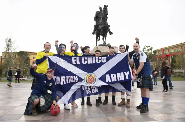 Scotland fans in Tirana