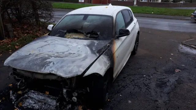 The car after the fire