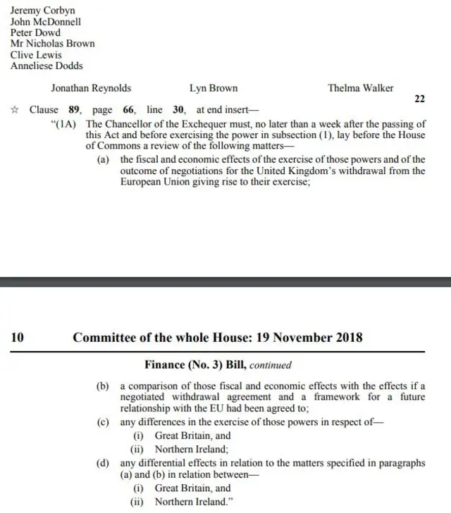 Labour amendment