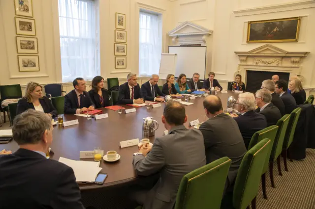 Mr Barclay leads the meeting with other ministers, including Northern Ireland Secretary Karen Bradley, Welsh Secretary Alun Cairns and Scottish Secretary David Mundell