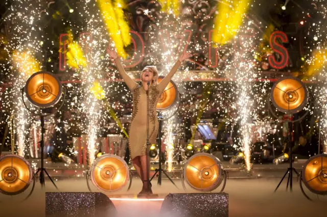 Sheridan Smith performing at the results show of Strictly Come Dancing