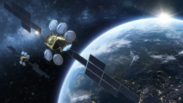 An artist's view of the next generation of Hotbird satellites