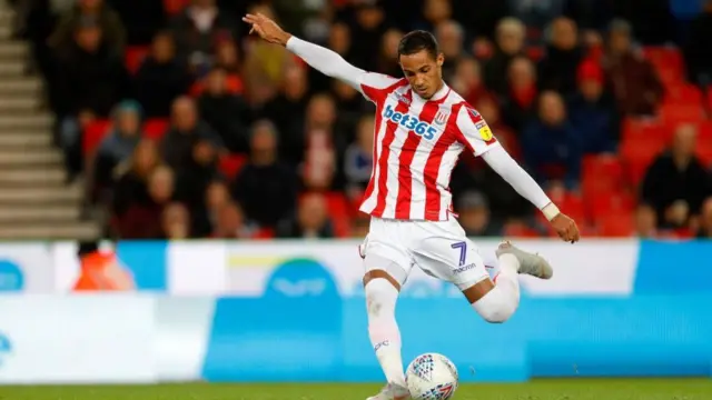 Tom Ince playing for Stoke City