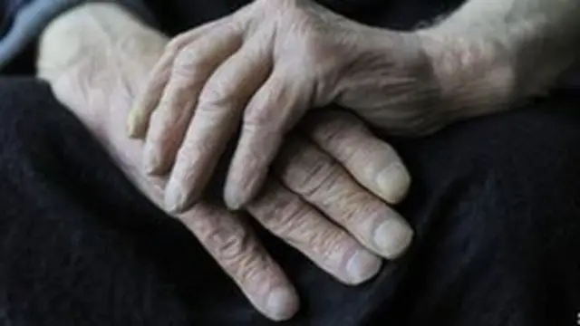 An older person's hands