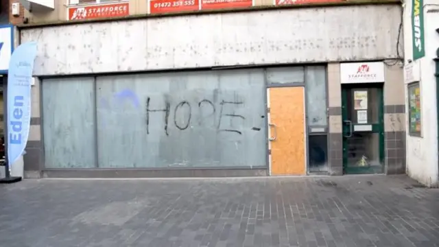 An empty shop in Grimsby