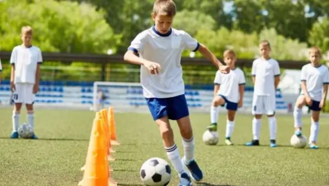 Children playing football