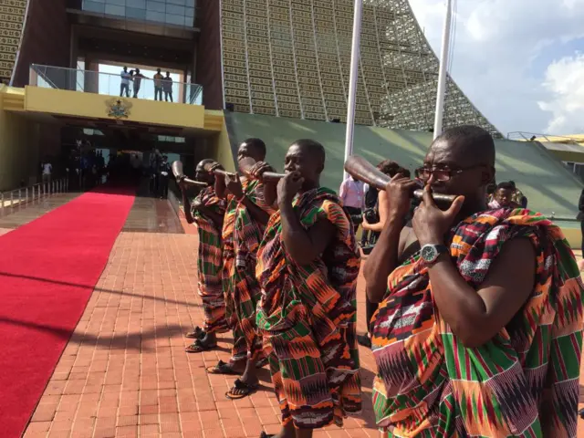 Traditional welcome for the prince