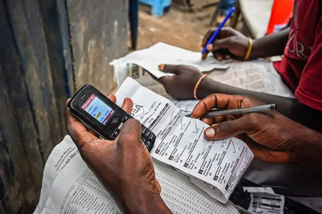 A man using a phone