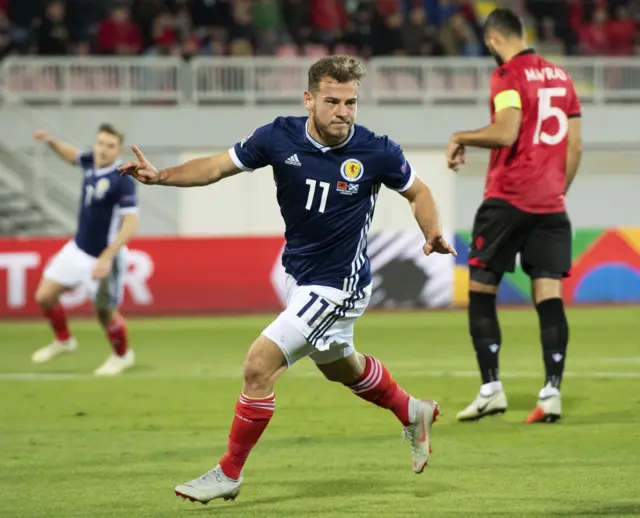 Ryan Fraser opened the scoring for Scotland in Albania