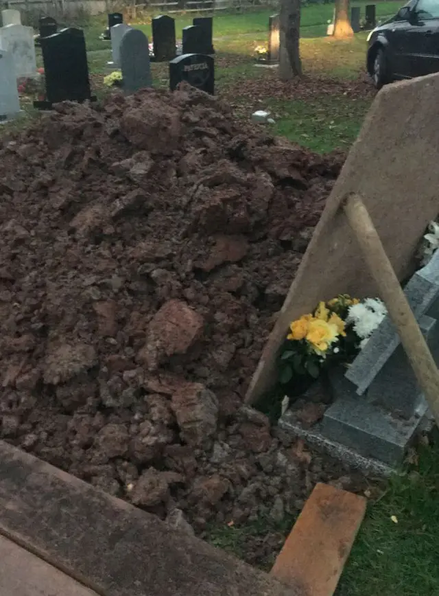 Grave covered in soil