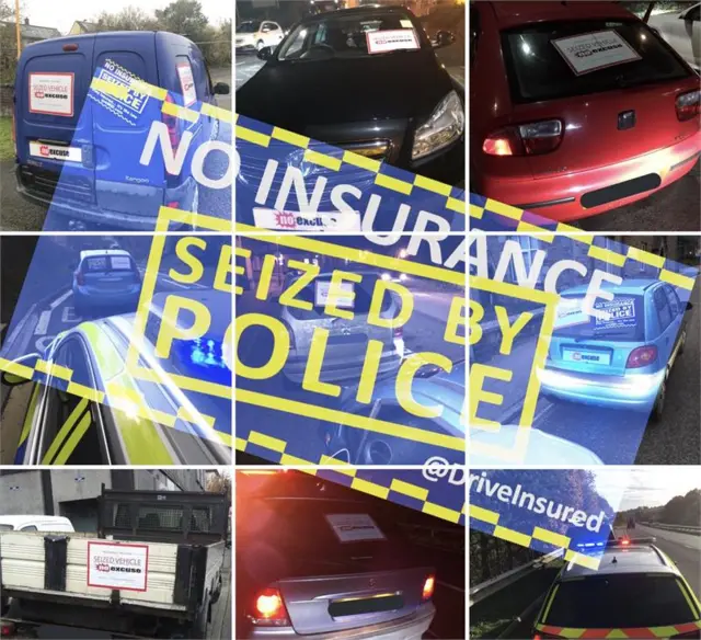 Police car collage