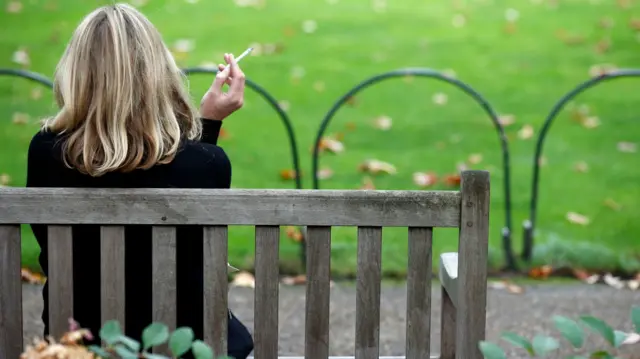 A woman smoking