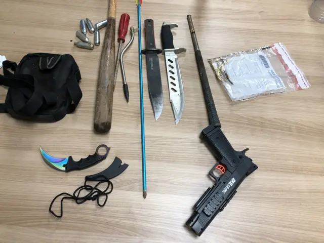 Weapons discovered on Runcorn's streets