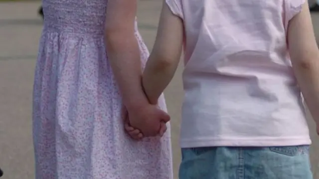 Children holding hands