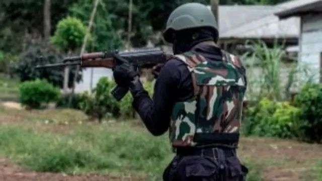 A gendarme near Buea, South-West province, Cameroon