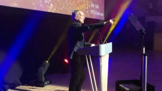 Frank Skinner after receiving award