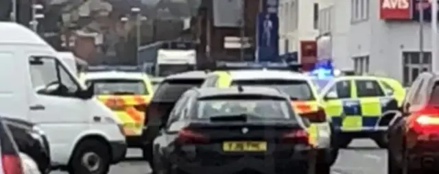 The crash scene in Roseville Road, Leeds