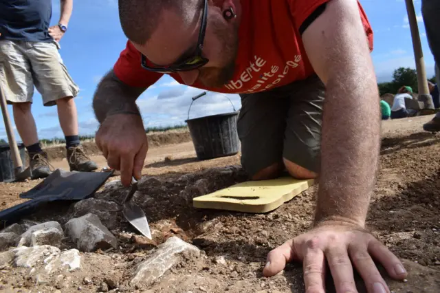 A man digging