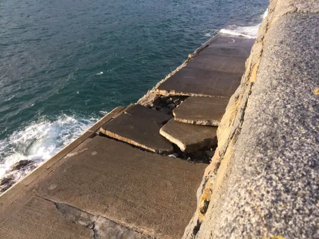 Damage to Havelet Slipway