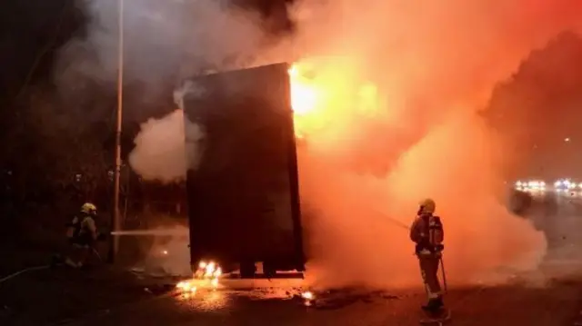 Lorry fire