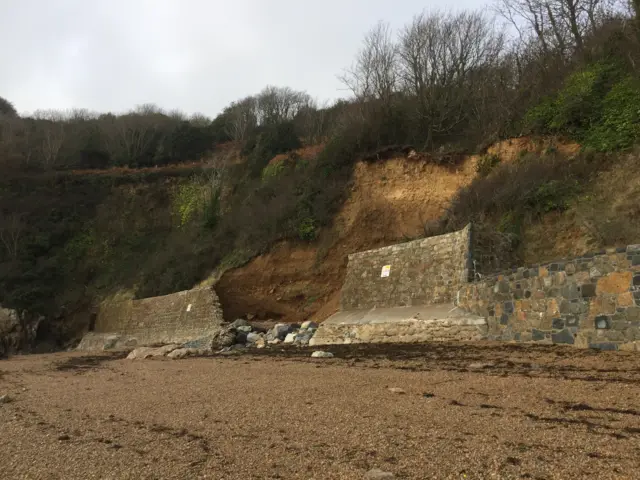 Fermain sea wall and cliff path