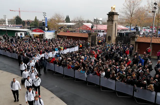 England arrive