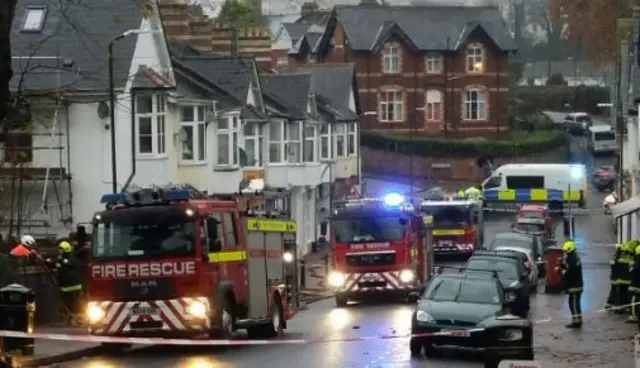 Fire crews attend the blaze in Torquay