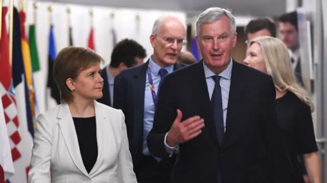 Nicola Sturgeon and Michel Barnier