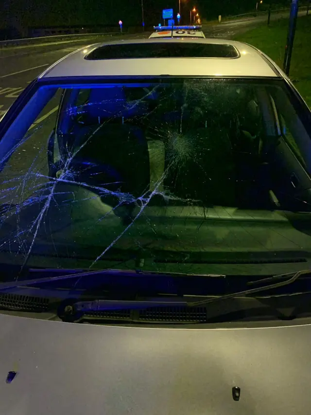 Cracked windscreen