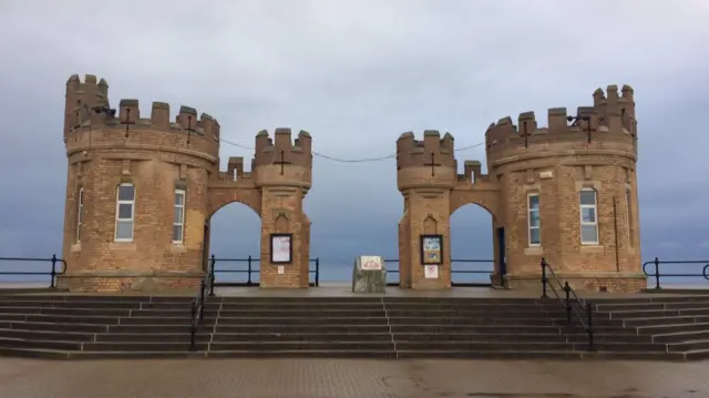 The pier towers in Withernsea