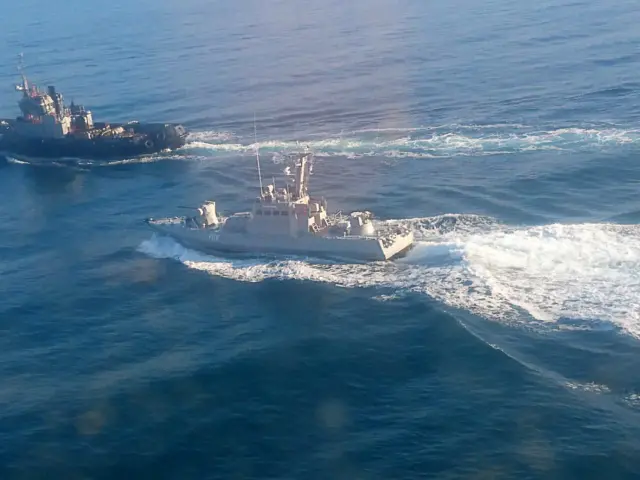 Boats off Crimea's coast