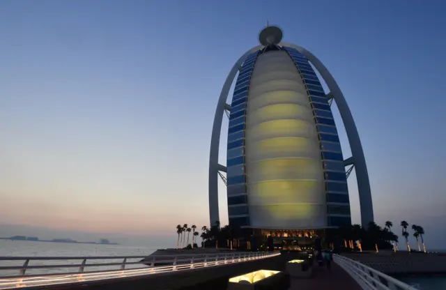 Burj Al Arab hotel in the United Arab Emirate of Dubai.