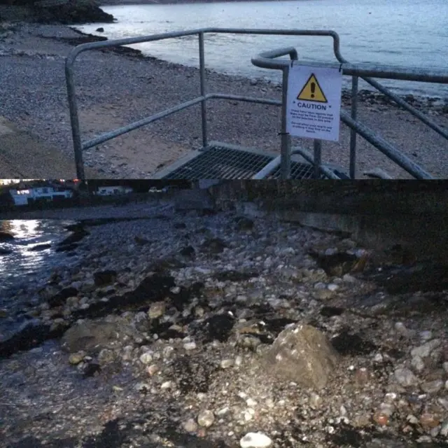 Suspected traces of palm oil at Babbacombe Beach, Torquay