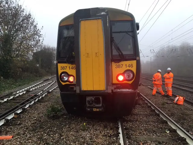 Derailed train