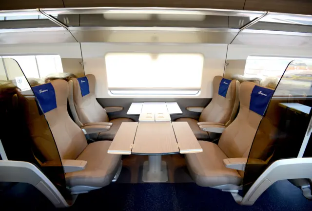 Interior of train produced by Bombardier Transportation and Hitachi Rail,